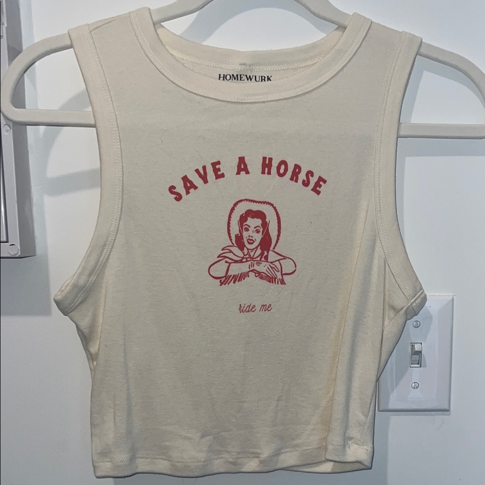 Cream Graphic Muscle Tee